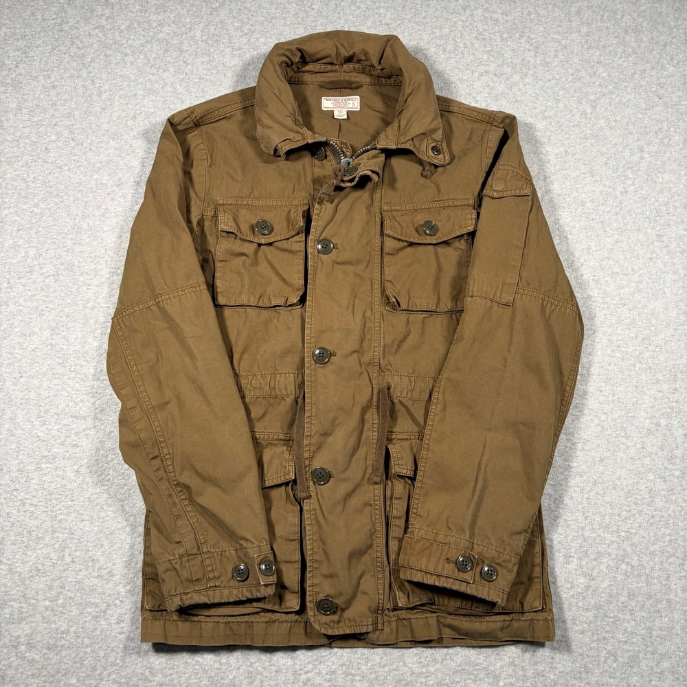 Wallace & Barnes Field Mechanic Jacket Mens Small Green Brown Utility Hooded